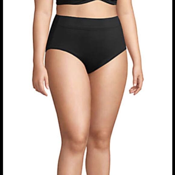 New Land’s End tummy control high waist full coverage swim bottoms Black 12 - Picture 6 of 8